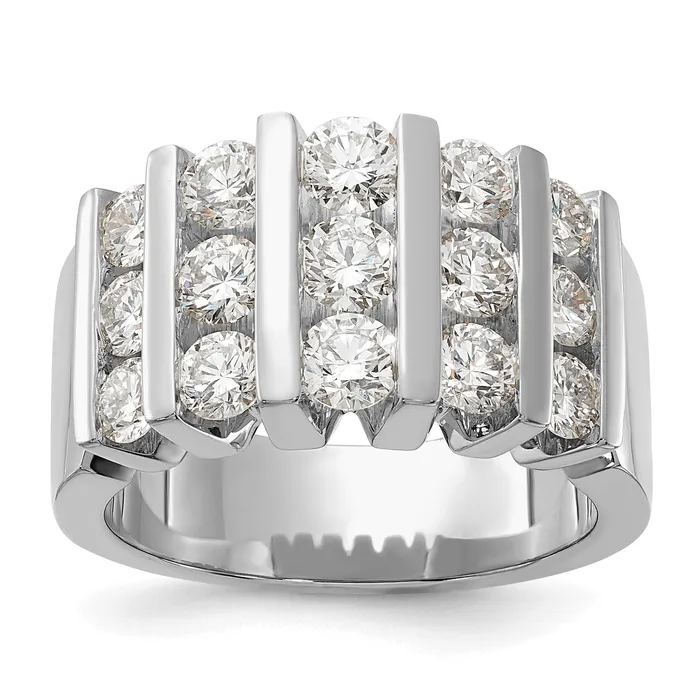 Goldia Rings 14k White Gold 2 Ct Lab Grown Diamond VSSI Band Ring