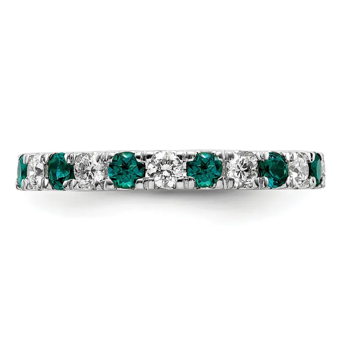 Goldia Rings 14k White Gold 38 Ct Lab Grown Diamond VSSI G and Lab Created Alexandrite Eternity Band Ring