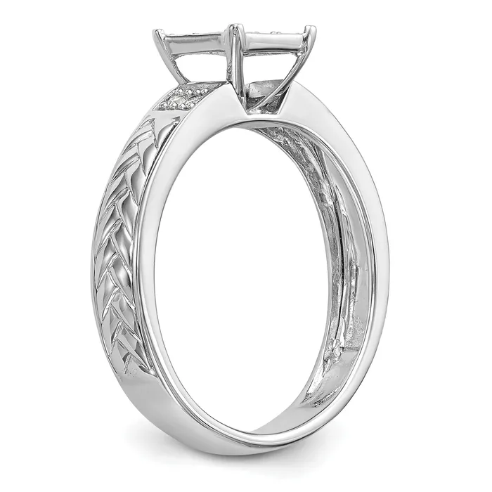 Goldia Rings 14K White Gold Lab Grown VSSI G Diamond Trio Cluster Engagement Ring