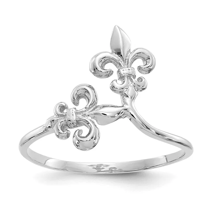 Goldia Rings 14k White Gold Polished Fleur De Lis Ring