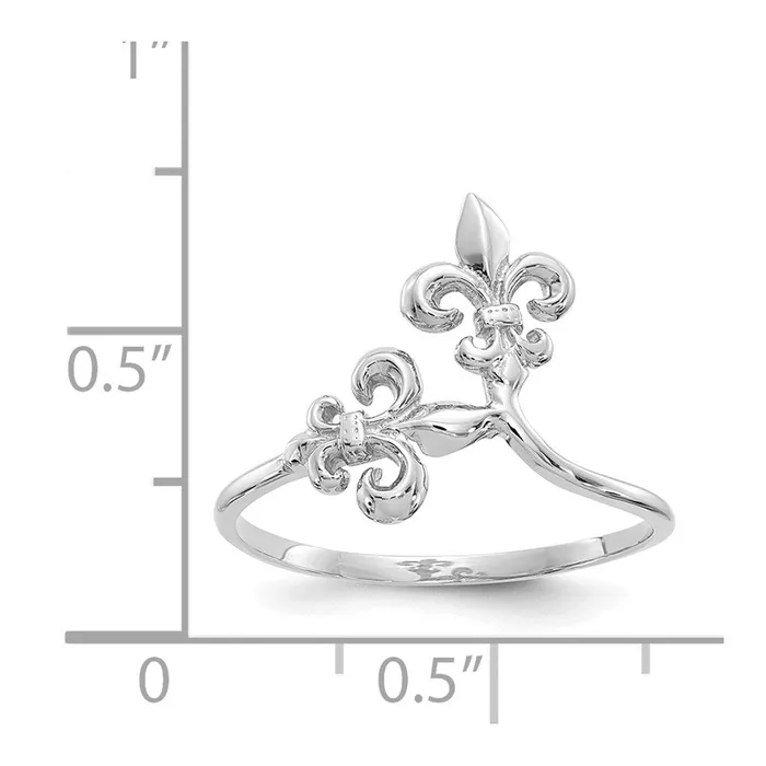 Goldia Rings 14k White Gold Polished Fleur De Lis Ring
