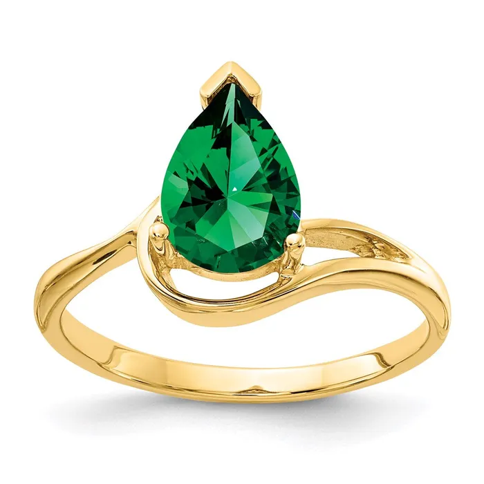 Goldia Rings 14K Yellow Gold 9x6mm Pear Mount St Helens ring