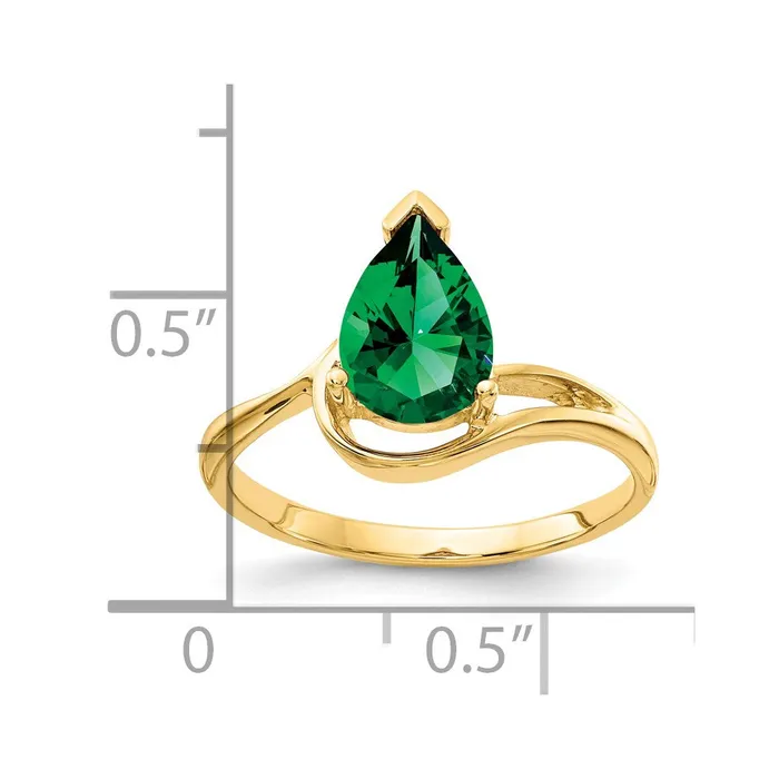 Goldia Rings 14K Yellow Gold 9x6mm Pear Mount St Helens ring