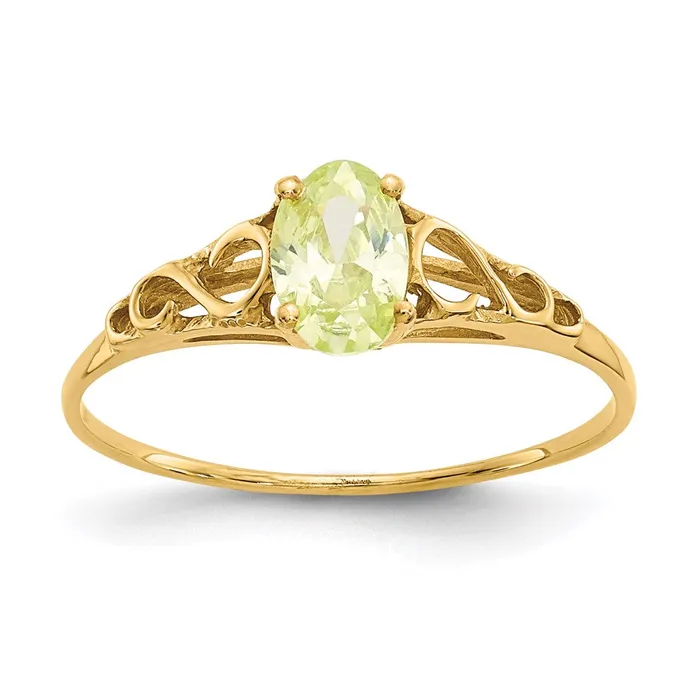 Goldia Rings 14K Yellow Gold Madi K Synthetic Peridot Ring