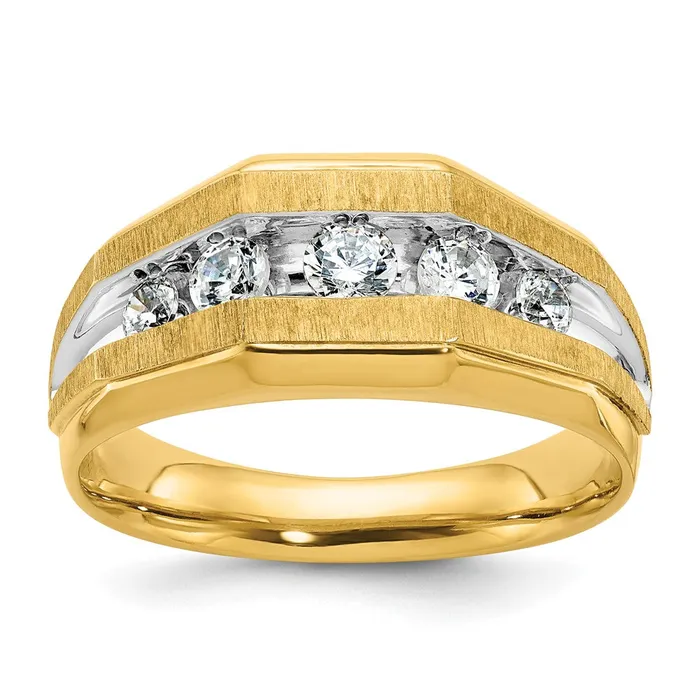 Goldia Rings 14k Yellow u0026 Rhodium Gold with Rhodium Mens 12 carat Diamond Complete Ring