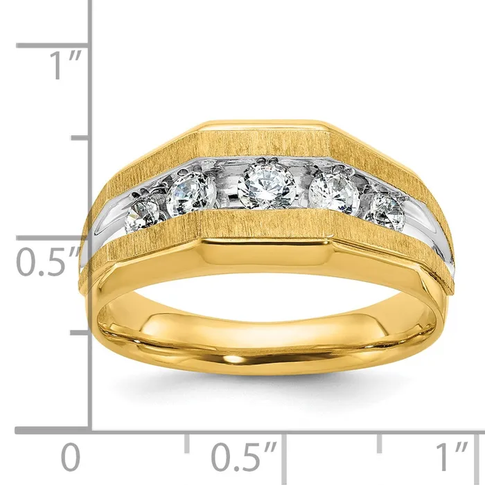 Goldia Rings 14k Yellow u0026 Rhodium Gold with Rhodium Mens 12 carat Diamond Complete Ring