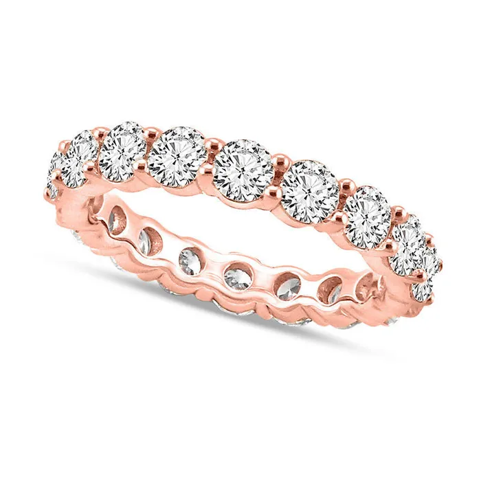 Goldia Rings 4 CT TW Natural Diamond Eternity Band in Solid 14K Rose Gold