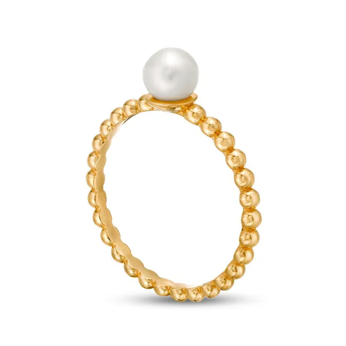 Goldia Rings 50mm Cultured Freshwater Pearl Bead Shank Ring in Solid 10K Yellow Gold Goldia Rings 50mm Cultured Freshwater Pearl Bead Shank Ring in Solid 10K Yellow Gold