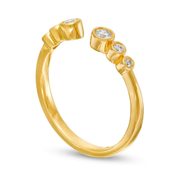 Goldia Rings Remixed Reimagined 017 CT TW Journey Natural Diamond Open Shank Ring in Solid 10K Yellow Gold Goldia Rings Remixed Reimagined 017 CT TW Journey Natural Diamond Open Shank Ring in Solid 10K Yellow Gold