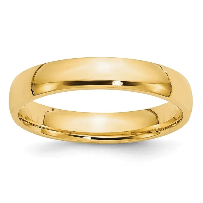 Goldia Rings Solid 10K Yellow Gold 4mm Light Weight Comfort Fit MensWomens Wedding Band Ring Size 95