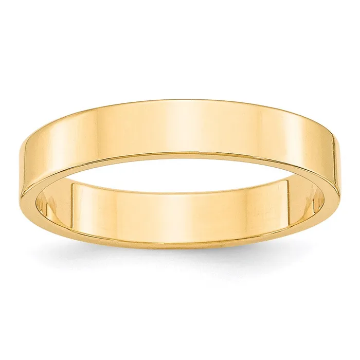 Goldia Rings Solid 10K Yellow Gold 4mm Light Weight Flat MensWomens Wedding Band Ring Size 65