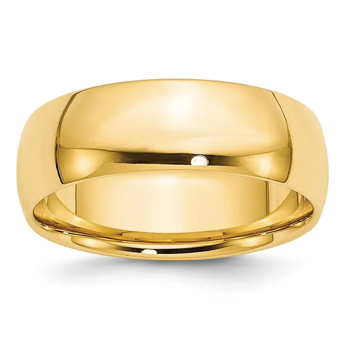 Goldia Rings Solid 10K Yellow Gold 7mm Light Weight Comfort Fit MensWomens Wedding Band Ring Size 75