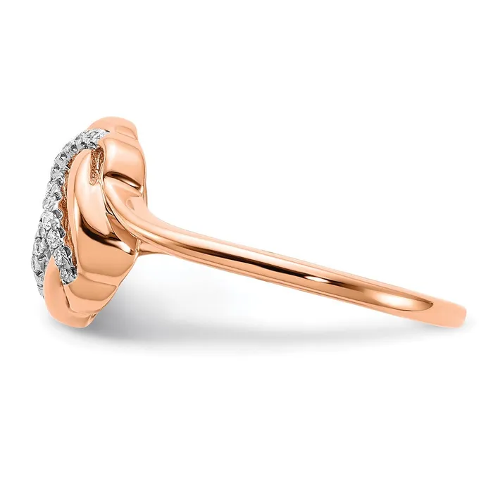 Goldia Rings Solid 14k Rose Gold Polished Simulated CZ Love Knot Ring