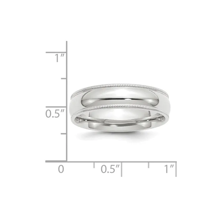Goldia Rings Solid 14K White Gold 6mm Milgrain Comfort Fit MensWomens Wedding Band Ring Size 55 Goldia Rings Solid 14K White Gold 6mm Milgrain Comfort Fit MensWomens Wedding Band Ring Size 55