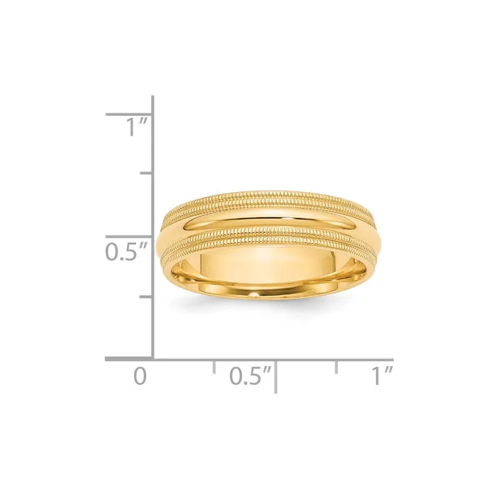 Goldia Rings Solid 14K Yellow Gold 6mm Double Milgrain Comfort Fit MensWomens Wedding Band Ring Size 13 Goldia Rings Solid 14K Yellow Gold 6mm Double Milgrain Comfort Fit MensWomens Wedding Band Ring Size 13