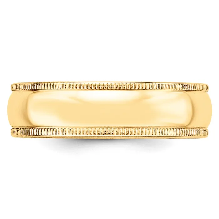 Goldia Rings Solid 14K Yellow Gold 6mm Milgrain Half Round MensWomens Wedding Band Ring Size 13 Goldia Rings Solid 14K Yellow Gold 6mm Milgrain Half Round MensWomens Wedding Band Ring Size 13