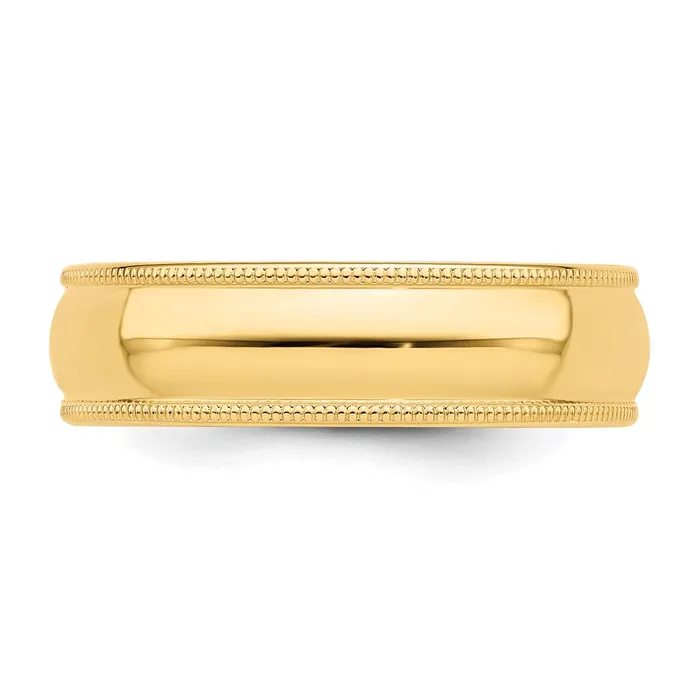 Goldia Rings Solid 14K Yellow Gold 6mm Milgrain Half Round MensWomens Wedding Band Ring Size 13 Goldia Rings Solid 14K Yellow Gold 6mm Milgrain Half Round MensWomens Wedding Band Ring Size 13