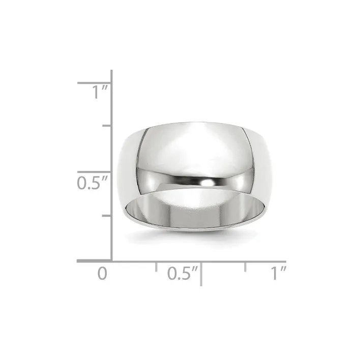 Goldia Rings Solid 18K White Gold 10mm Half Round MensWomens Wedding Band Ring Size 9 Goldia Rings Solid 18K White Gold 10mm Half Round MensWomens Wedding Band Ring Size 9