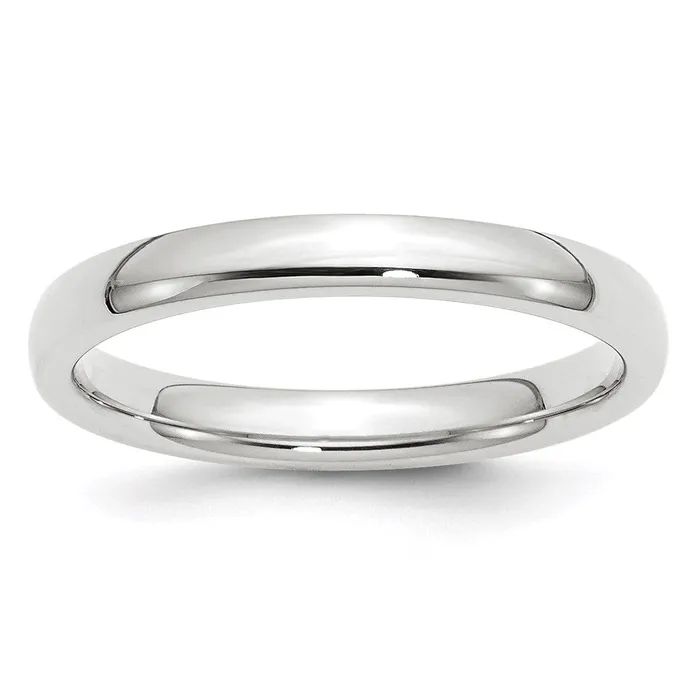 Goldia Rings Solid 18K White Gold 3mm Standard Comfort Fit MensWomens Wedding Band Ring Size 125