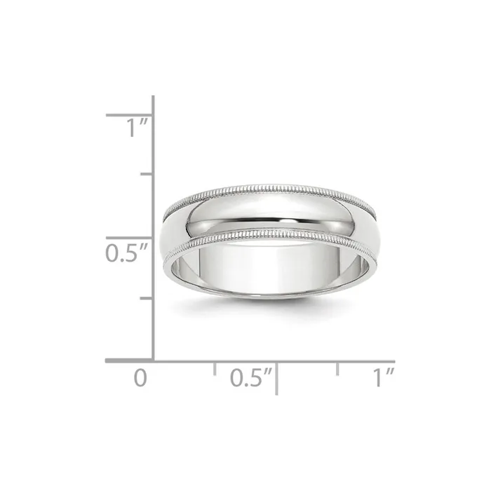 Goldia Rings Solid 18K White Gold 6mm Milgrain Half Round MensWomens Wedding Band Ring Size 14 Goldia Rings Solid 18K White Gold 6mm Milgrain Half Round MensWomens Wedding Band Ring Size 14