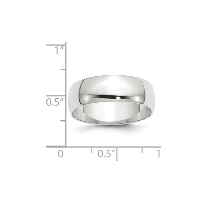 Goldia Rings Solid 18K White Gold 7mm Light Weight Half Round MensWomens Wedding Band Ring Size 10 Goldia Rings Solid 18K White Gold 7mm Light Weight Half Round MensWomens Wedding Band Ring Size 10