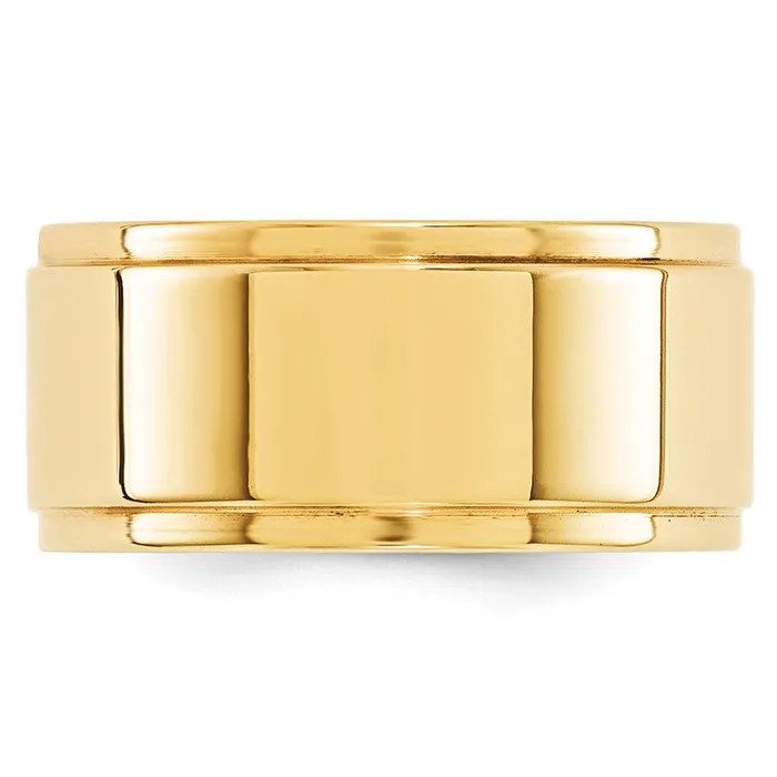 Goldia Rings Solid 18K Yellow Gold 10mm Flat with Step Edge MensWomens Wedding Band Ring Size 4 Goldia Rings Solid 18K Yellow Gold 10mm Flat with Step Edge MensWomens Wedding Band Ring Size 4