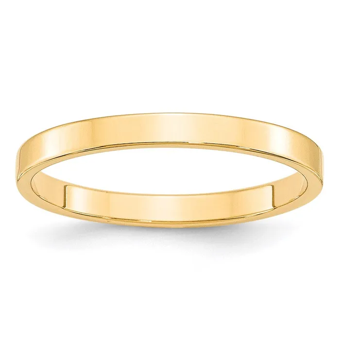 Goldia Rings Solid 18K Yellow Gold 25mm Light Weight Flat MensWomens Wedding Band Ring Size 8