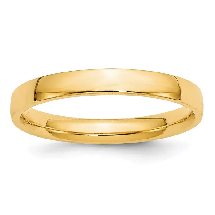 Goldia Rings Solid 18K Yellow Gold 3mm Light Weight Comfort Fit MensWomens Wedding Band Ring Size 65