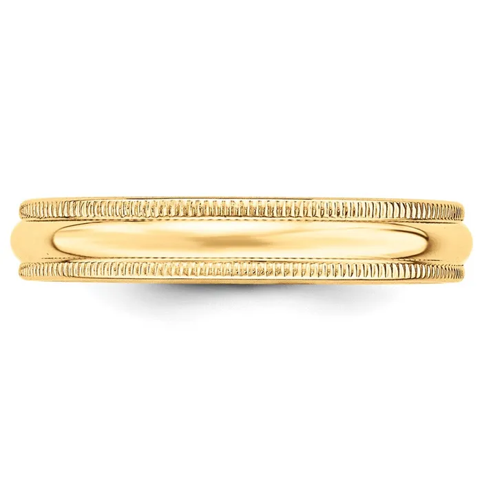 Goldia Rings Solid 18K Yellow Gold 4mm Milgrain HalfRound Wedding MensWomens Wedding Band Ring Size 75 Goldia Rings Solid 18K Yellow Gold 4mm Milgrain HalfRound Wedding MensWomens Wedding Band Ring Size 75