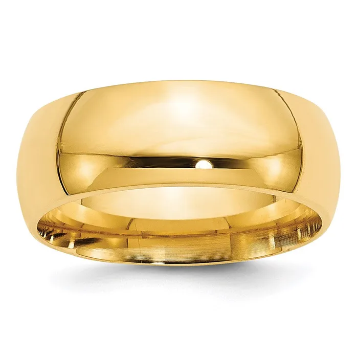 Goldia Rings Solid 18K Yellow Gold 8mm Standard Comfort Fit MensWomens Wedding Band Ring Size 14