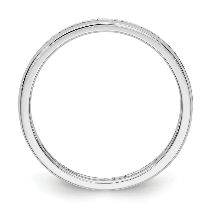 Goldia Rings Solid Real 14k White Gold Polished 12ct Channel Set CZ Eternity Wedding Band Ring