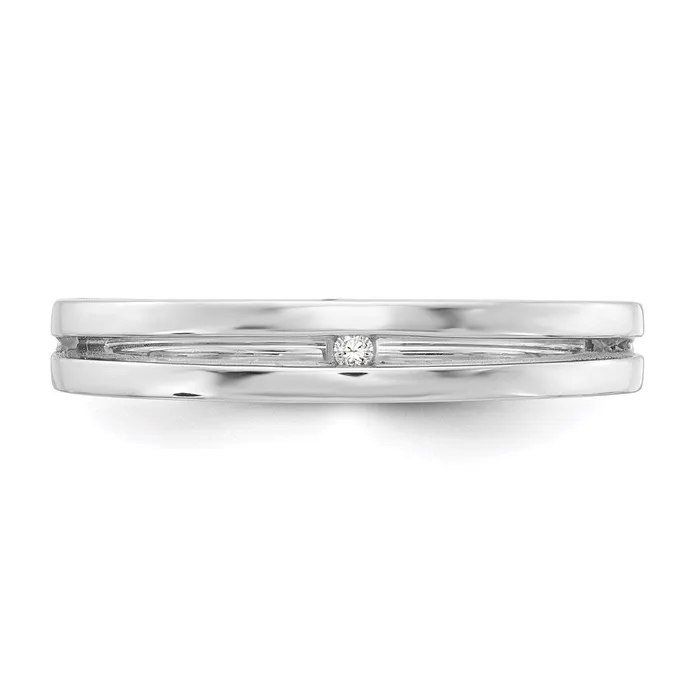 Goldia Rings SS White Ice 01ct Grooved Diamond Ring