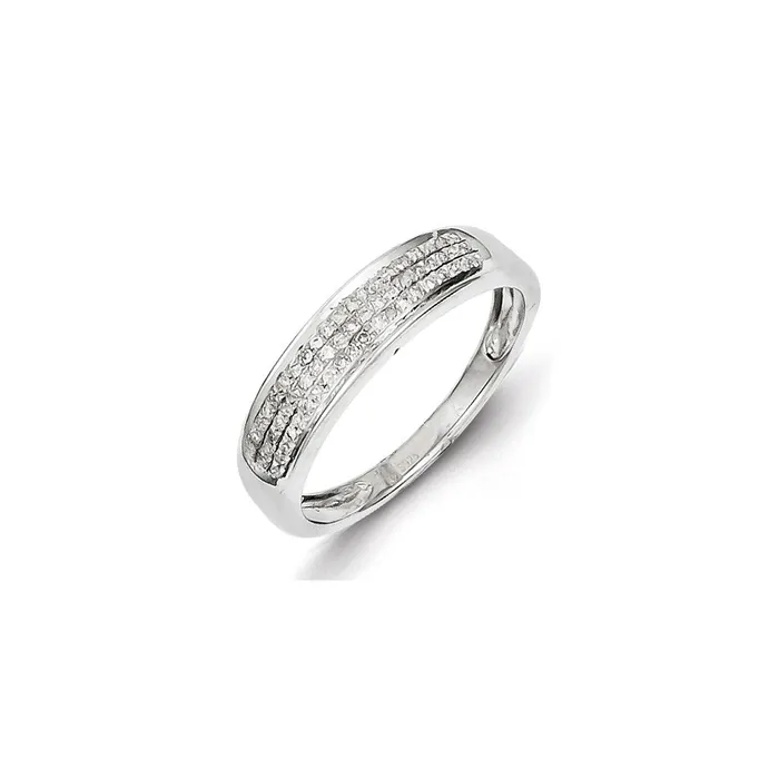 Goldia Rings Sterling Silver Diamond Ladies Band