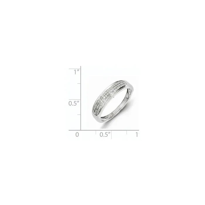 Goldia Rings Sterling Silver Diamond Ladies Band