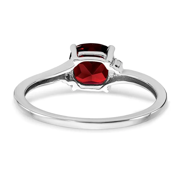 Goldia Rings Sterling Silver Garnet and Diamond Ring