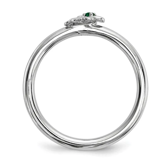 Goldia Rings Sterling Silver Rhodiumplate Set of 3 Sapphire Ruby Emerald Rings