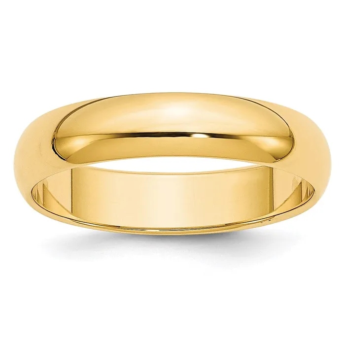 Goldia Solid 10K Yellow Gold 5mm HalfRound Wedding MensWomens Wedding Band Ring Size 45 Rings