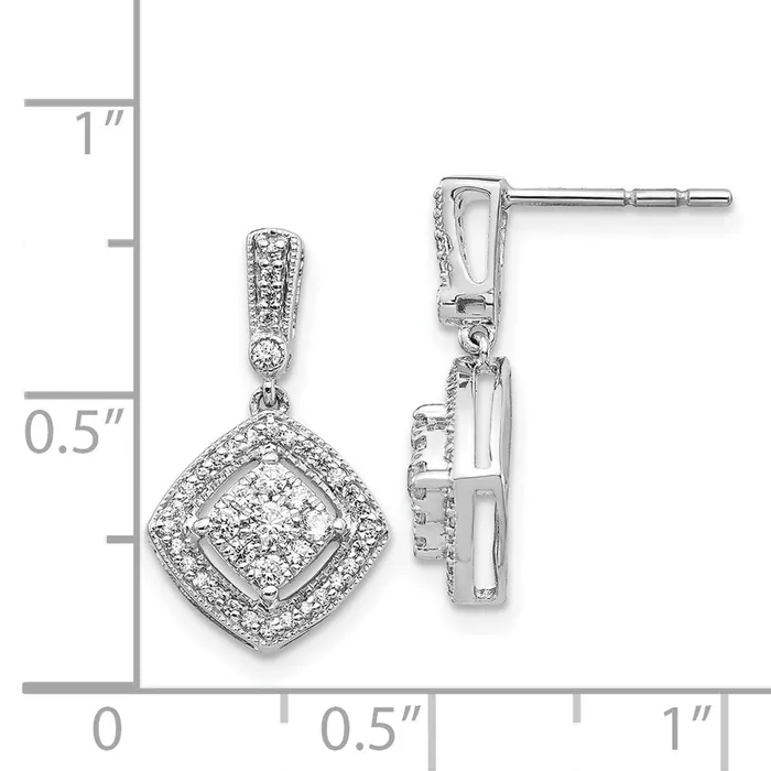 Goldia Solid 14k White Gold 12Ct Simulated CZ Post Earrings Earrings