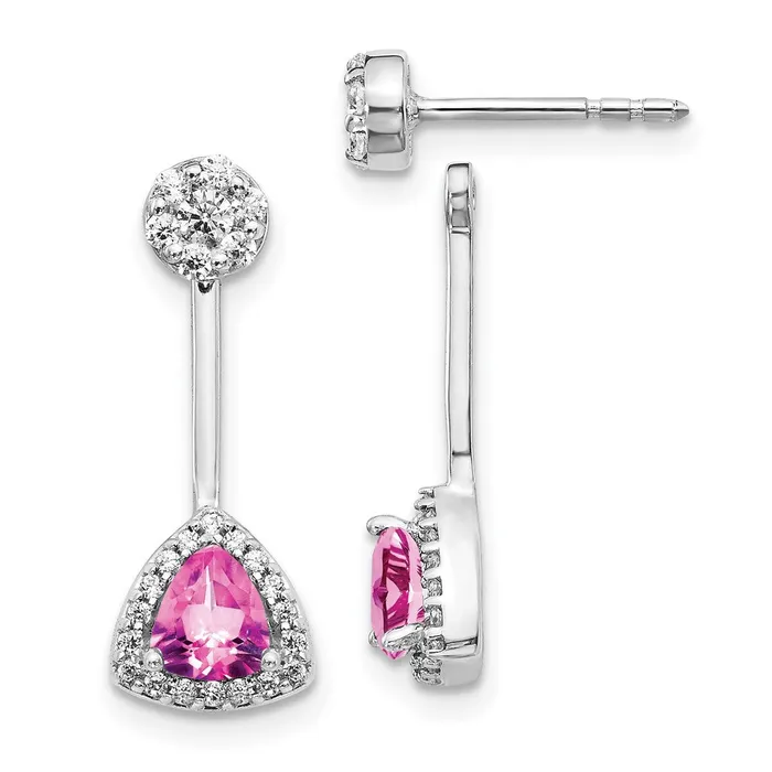 Goldia Solid 14k White Gold Simulated CZ Created PinK Sapphire Earrings Earrings Goldia Solid 14k White Gold Simulated CZ Created PinK Sapphire Earrings Earrings