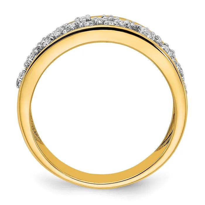 Goldia Solid 14k Yellow Gold Polished Simulated CZ Cluster Center Ring Rings
