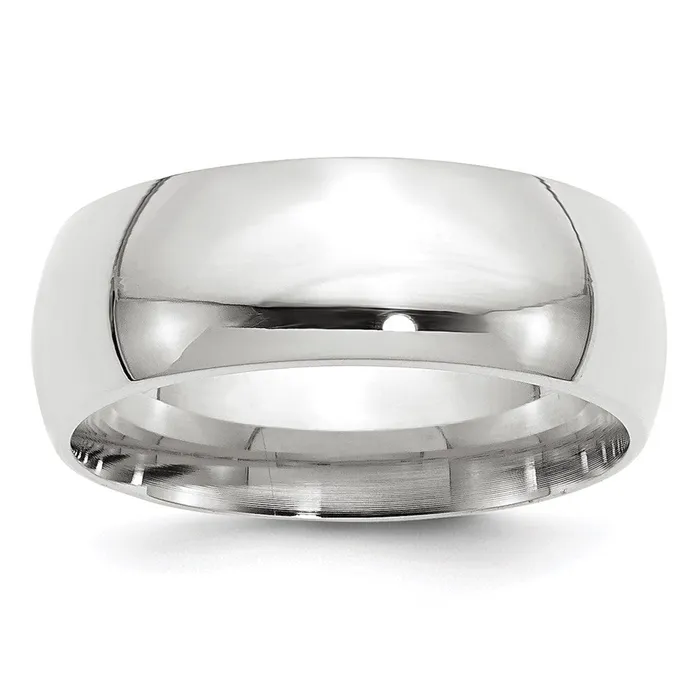 Goldia Solid 18K White Gold 8mm Standard Comfort Fit MensWomens Wedding Band Ring Size 135 Rings