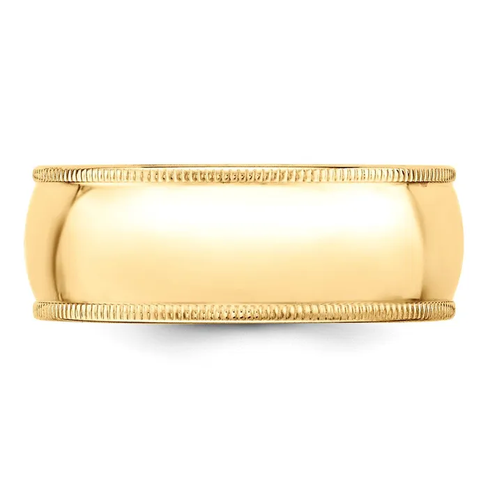 Goldia Solid 18K Yellow Gold 8mm Milgrain Half Round MensWomens Wedding Band Ring Size 10 Rings Goldia Solid 18K Yellow Gold 8mm Milgrain Half Round MensWomens Wedding Band Ring Size 10 Rings