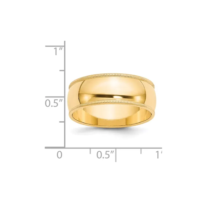 Goldia Solid 18K Yellow Gold 8mm Milgrain Half Round MensWomens Wedding Band Ring Size 10 Rings Goldia Solid 18K Yellow Gold 8mm Milgrain Half Round MensWomens Wedding Band Ring Size 10 Rings