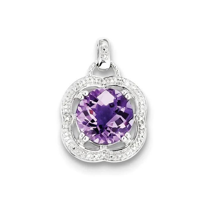 Goldia Sterling Silver Amethyst Pendant Necklaces