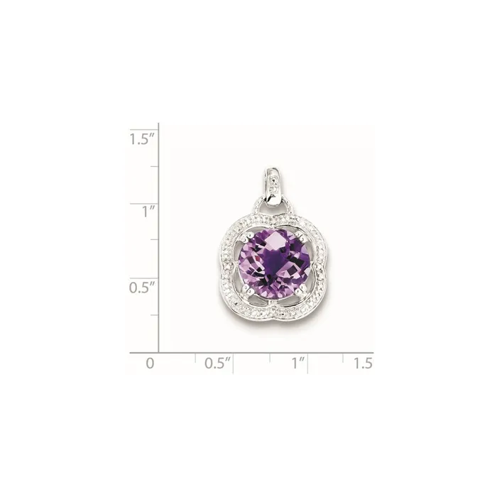 Goldia Sterling Silver Amethyst Pendant Necklaces