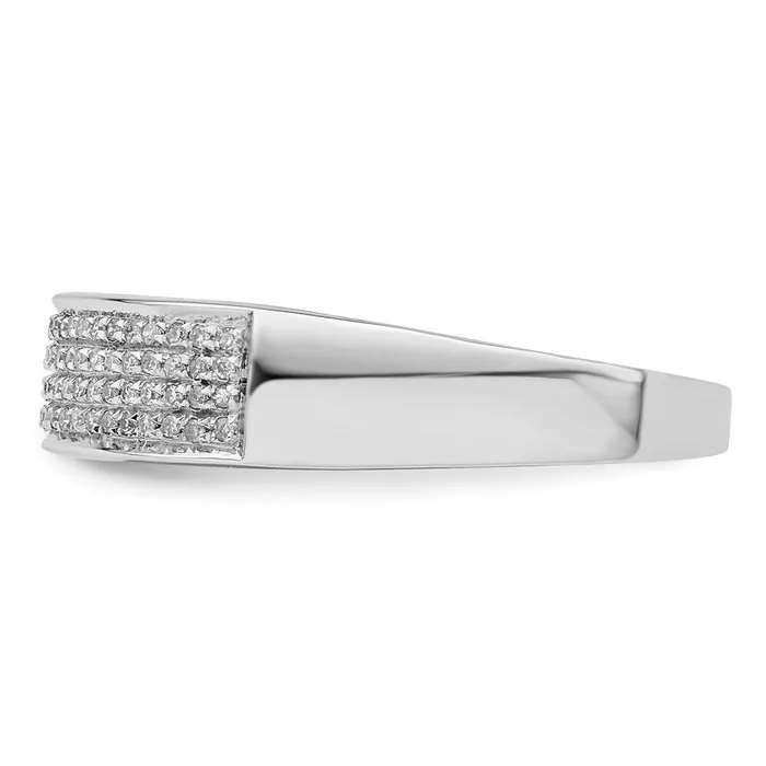 Goldia Sterling Silver Rhodium Plated Diamond Mens Band Rings