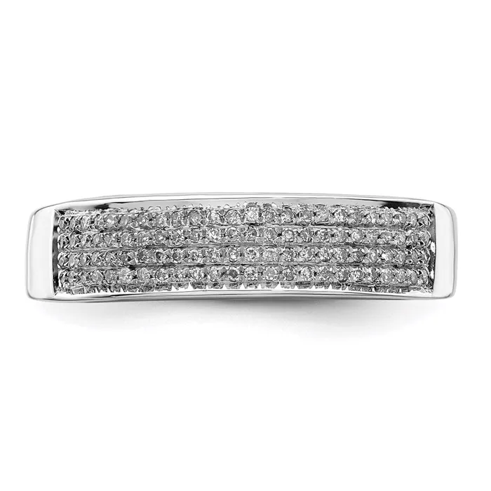Goldia Sterling Silver Rhodium Plated Diamond Mens Band Rings