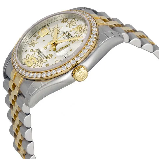 JMS always Bracelets Original Rolex Oyster Perpetual Datejust 36 Silver Floral Dial Stainless Steel and 18K Yellow Gold Jubilee Bracelet Automatic Unisex Watch 116243SFAJ JMS always Bracelets Original Rolex Oyster Perpetual Datejust 36 Silver Floral Dial Stainless Steel and 18K Yellow Gold Jubilee Bracelet Automatic Unisex Watch 116243SFAJ