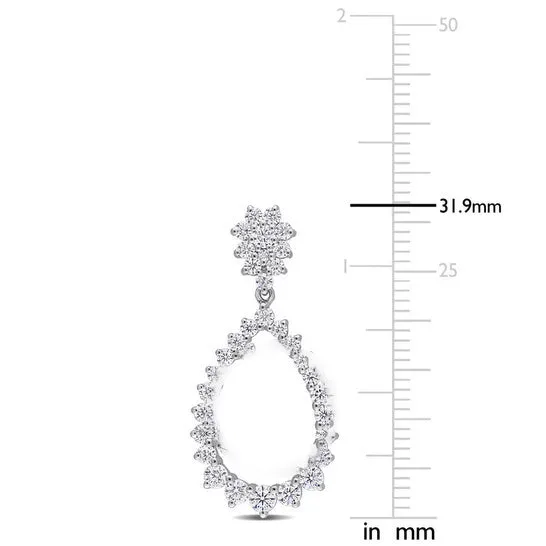 JMS always Earrings Original AMOUR 2 15 CT DEW Created Moissanite Open Teardrop Dangle Earrings In Sterling Silver JMS always Earrings Original AMOUR 2 15 CT DEW Created Moissanite Open Teardrop Dangle Earrings In Sterling Silver