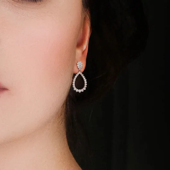 JMS always Earrings Original AMOUR 2 15 CT DEW Created Moissanite Open Teardrop Dangle Earrings In Sterling Silver JMS always Earrings Original AMOUR 2 15 CT DEW Created Moissanite Open Teardrop Dangle Earrings In Sterling Silver